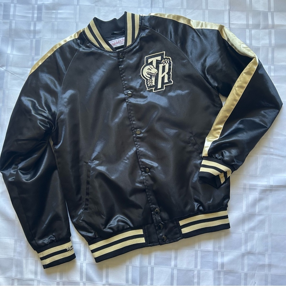 Mitchell & Ness Black & Gold Toronto Raptors Satin Snap Closure Varsity Jacket
